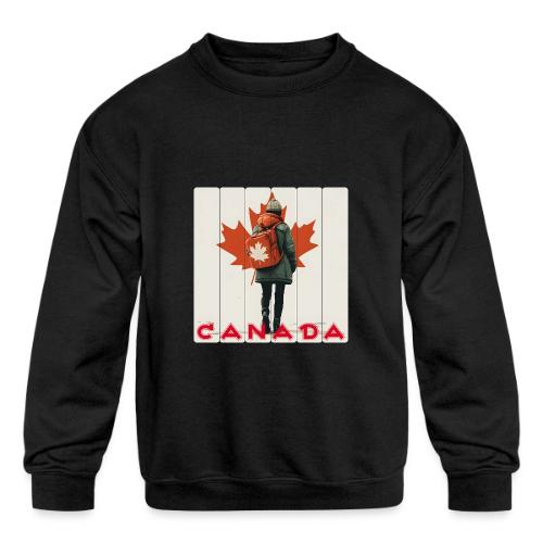 Canada: Proud Canadian Woman - Kids' Crewneck Sweatshirt