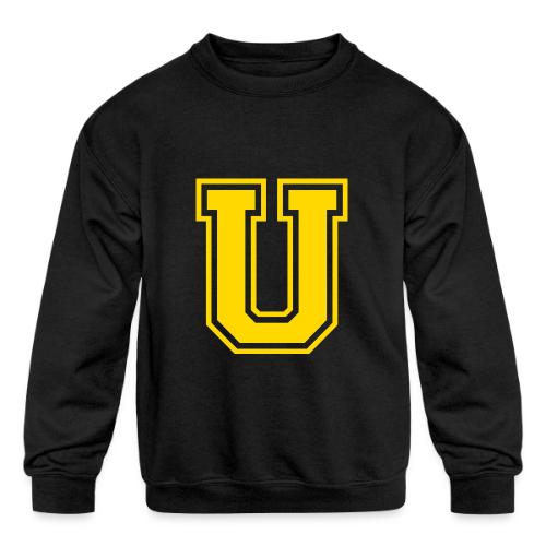 Letter U – Capital Athletic Alphabet Monogram - Kids' Crewneck Sweatshirt