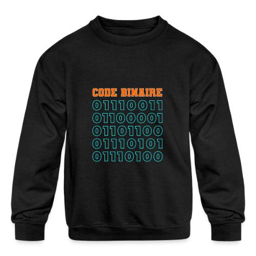 Hi in binary code - Kids' Crewneck Sweatshirt