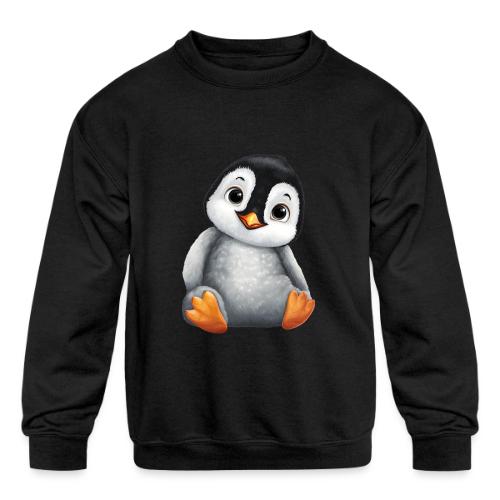 Innocent Penguin Sitting - Kids' Crewneck Sweatshirt