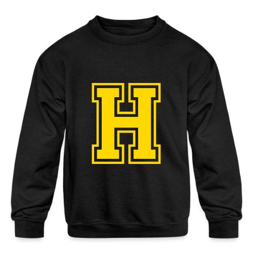 Letter H – Capital Athletic Alphabet Monogram - Kids' Crewneck Sweatshirt