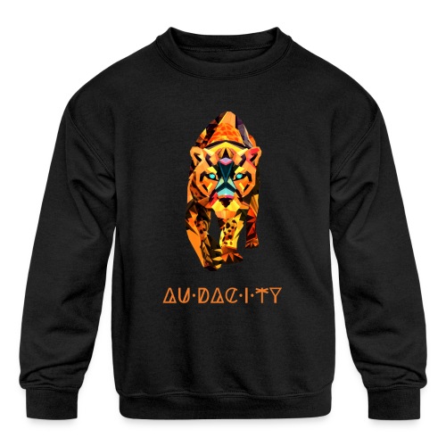 Audacity T shirt Design Orange Letters - Kids' Crewneck Sweatshirt