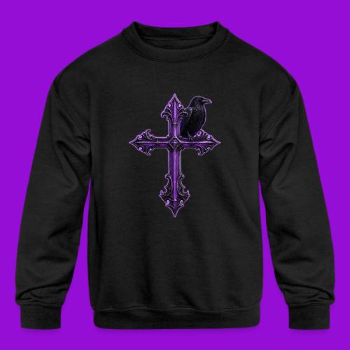 Gothix Raven Cross - Kids' Crewneck Sweatshirt