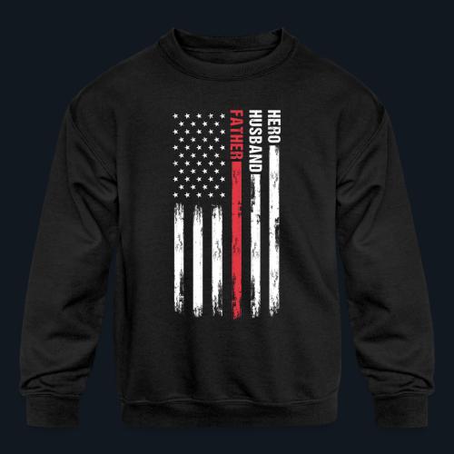 American Best Dad Hero Husband Father - Kids' Crewneck Sweatshirt