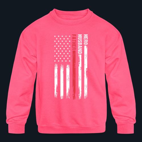 American Best Dad Hero Husband Father - Kids' Crewneck Sweatshirt