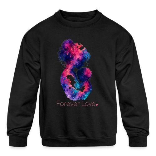 Forever Love-Vibrant Watercolor Mother-Child - Kids' Crewneck Sweatshirt