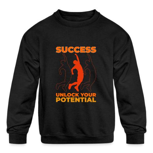 Unlock Success - Kids' Crewneck Sweatshirt