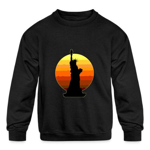 USA: Golden Horizon Liberty - Kids' Crewneck Sweatshirt