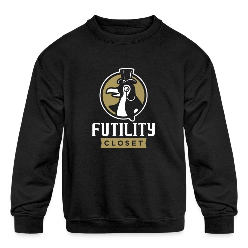 Futility Closet Logo - Reversed - Kids' Crewneck Sweatshirt