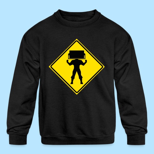 STEAMROLLER MAN SIGN - Kids' Crewneck Sweatshirt