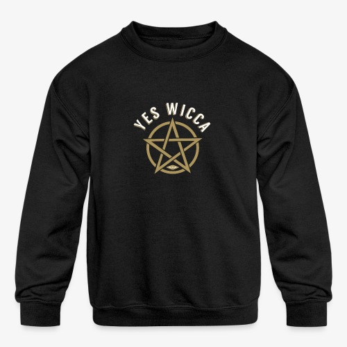 Yes Wicca - Kids' Crewneck Sweatshirt