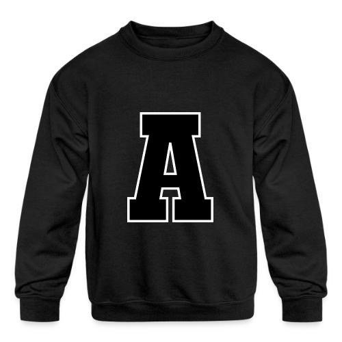 Varsity Letter A Athletic Monogram Design - Kids' Crewneck Sweatshirt