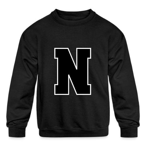 Varsity Letter N Athletic Font Graphic - Kids' Crewneck Sweatshirt