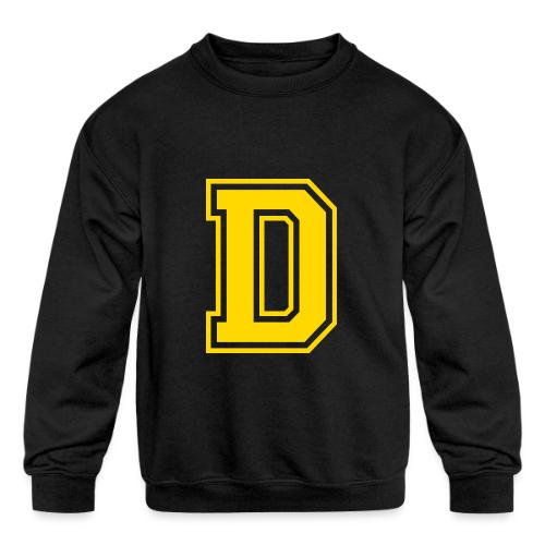Letter D – Capital Athletic Alphabet Monogram - Kids' Crewneck Sweatshirt