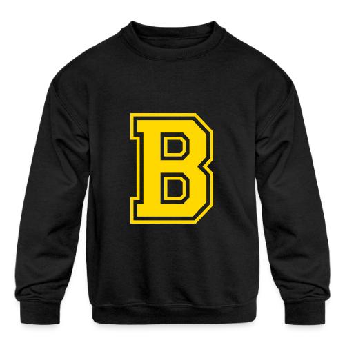 Letter B – Capital Athletic Alphabet Monogram - Kids' Crewneck Sweatshirt