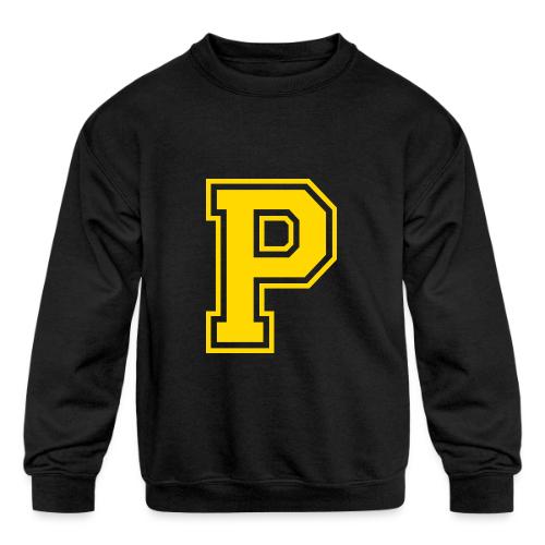 Letter P – Capital Athletic Alphabet Monogram - Kids' Crewneck Sweatshirt