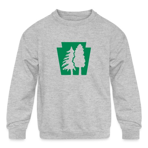 PA Keystone w/trees - Kids' Crewneck Sweatshirt