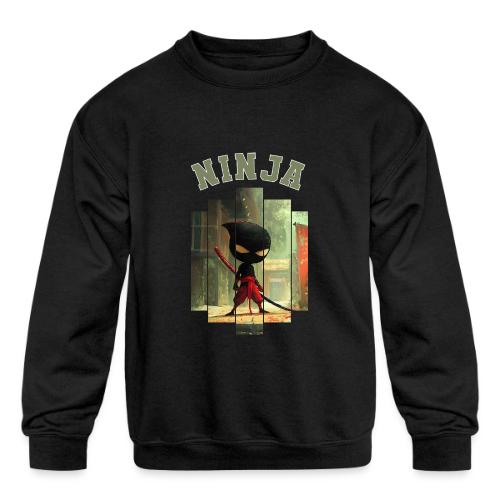 Cute Ninja Attack - Kids' Crewneck Sweatshirt