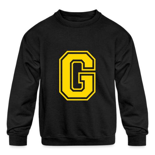 Letter G – Capital Athletic Alphabet Monogram - Kids' Crewneck Sweatshirt