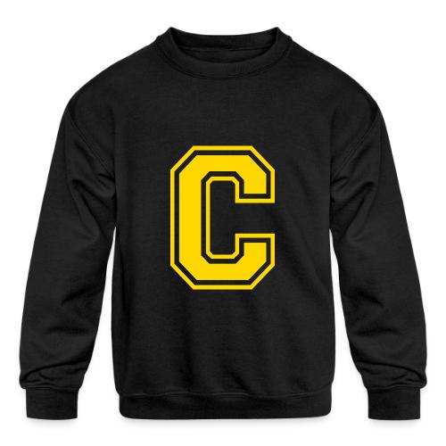 Letter C – Capital Athletic Alphabet Monogram - Kids' Crewneck Sweatshirt
