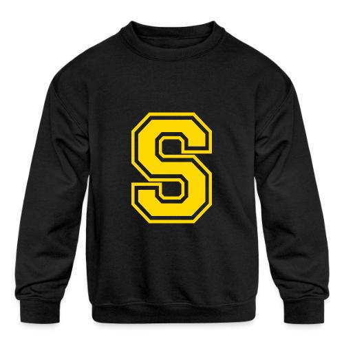 Letter S – Capital Athletic Alphabet Monogram - Kids' Crewneck Sweatshirt