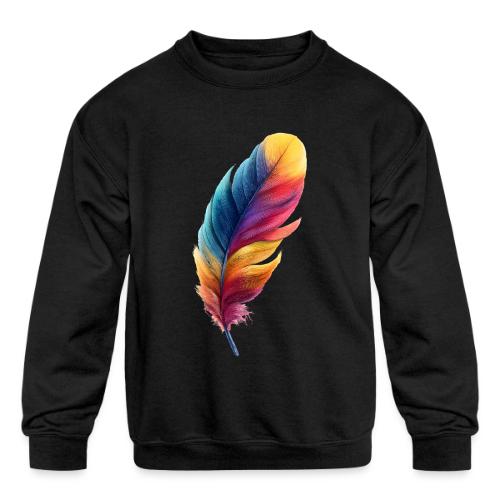 Rainbow Flight Feather - Kids' Crewneck Sweatshirt