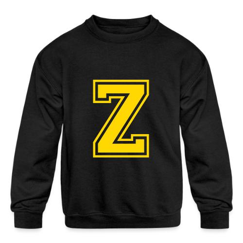 Letter Z – Capital Athletic Alphabet Monogram - Kids' Crewneck Sweatshirt