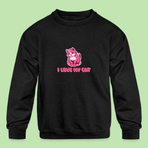 I love my cat - Kids' Crewneck Sweatshirt