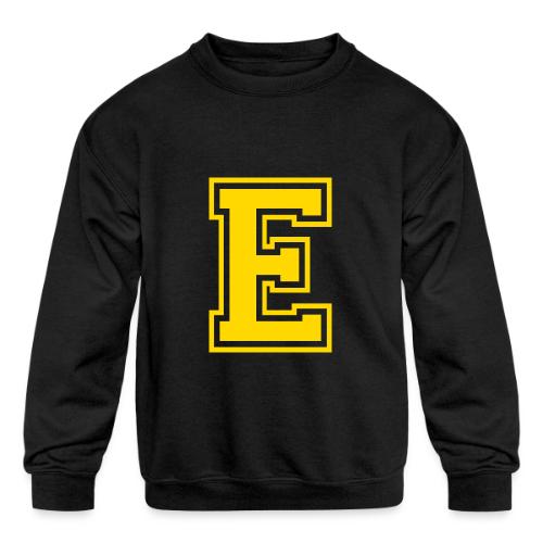 Letter E – Capital Athletic Alphabet Monogram - Kids' Crewneck Sweatshirt