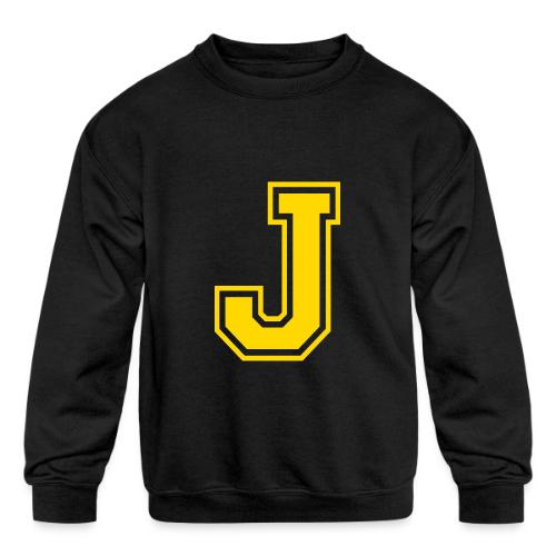 Letter J – Capital Athletic Alphabet Monogram - Kids' Crewneck Sweatshirt