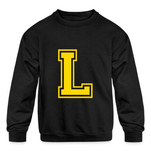 Letter L – Capital Athletic Alphabet Monogram - Kids' Crewneck Sweatshirt