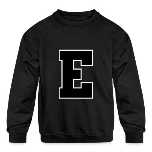 Varsity Letter E Collegiate Font Graphic - Kids' Crewneck Sweatshirt