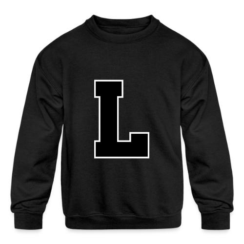 Varsity Letter L Athletic Monogram - Kids' Crewneck Sweatshirt