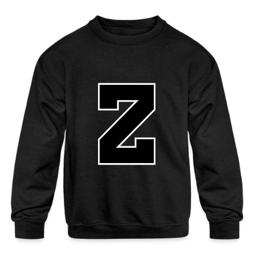 Varsity Letter Z Athletic Font Design - Kids' Crewneck Sweatshirt