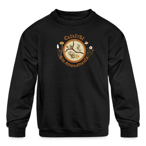 Catalyst BioAmendments microscope logo - Kids' Crewneck Sweatshirt