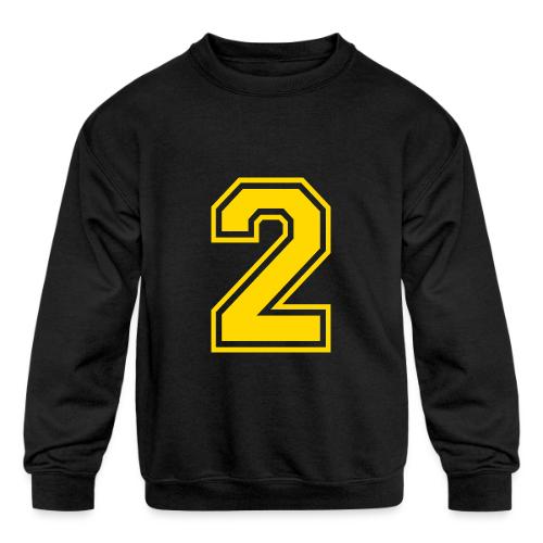 Number 2 in a classic athletic collegiate font - Kids' Crewneck Sweatshirt