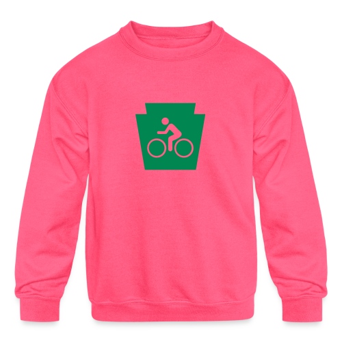 PA Keystone w/Bike (bicycle) - Kids' Crewneck Sweatshirt