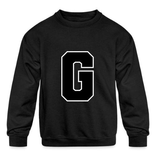 Varsity Letter G Collegiate Alphabet Art - Kids' Crewneck Sweatshirt
