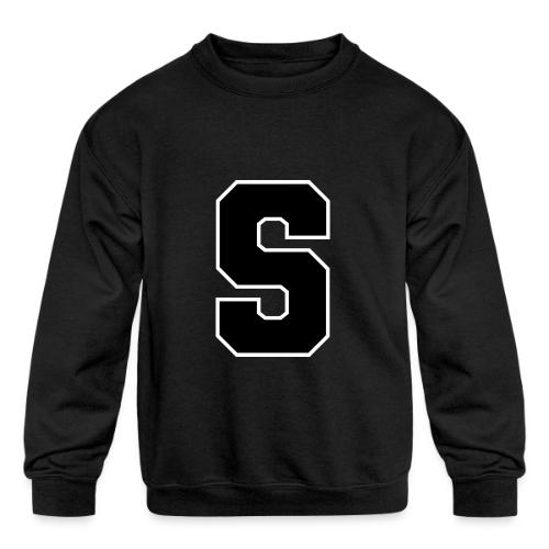 Varsity Letter S Collegiate Alphabet Art - Kids' Crewneck Sweatshirt