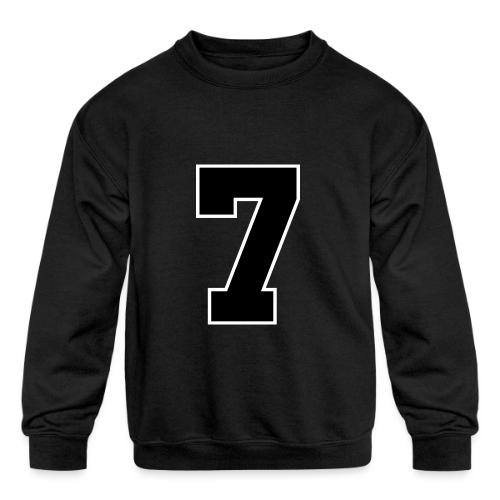 Varsity Number 7 Athletic Look - Kids' Crewneck Sweatshirt