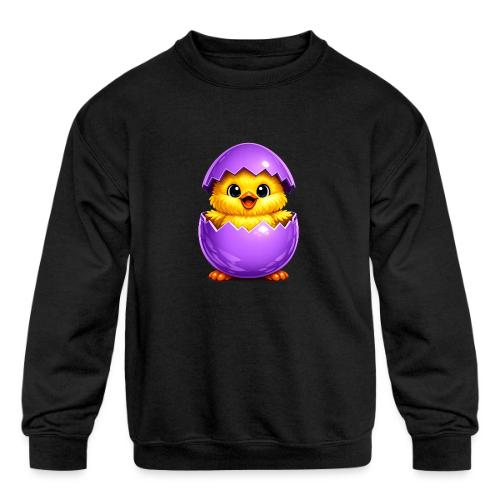 Easter Chick Purple - Kids' Crewneck Sweatshirt