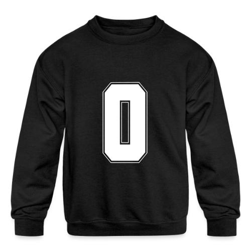 White Number 0 – Varsity Font - Kids' Crewneck Sweatshirt
