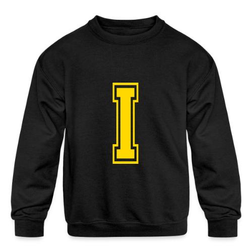Letter I – Capital Athletic Alphabet Monogram - Kids' Crewneck Sweatshirt