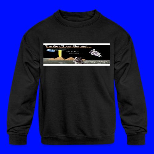 UFO Pyramids TheOutThereChan with large crew back - Kids' Crewneck Sweatshirt