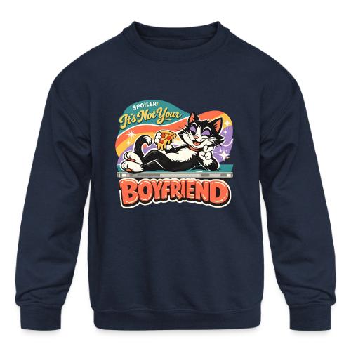 Sassy Cat Pride Pizza Retro Comic - Kids' Crewneck Sweatshirt