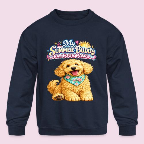 My Summer Buddy Has Four Paws - Kids' Crewneck Sweatshirt
