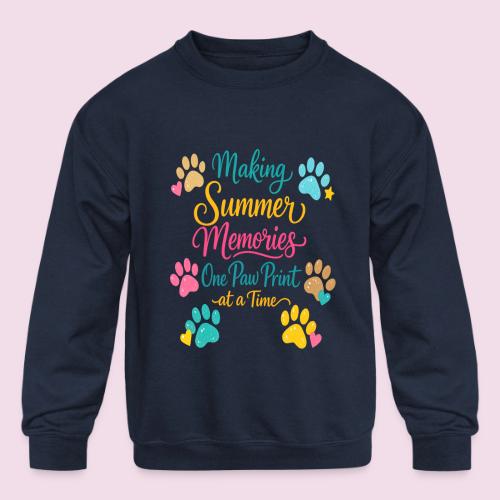 Making Summer Memories One Paw Print at a Time - Kids' Crewneck Sweatshirt