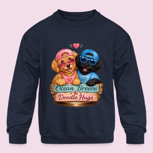 Ocean Breeze & Doodle Hugs - Kids' Crewneck Sweatshirt