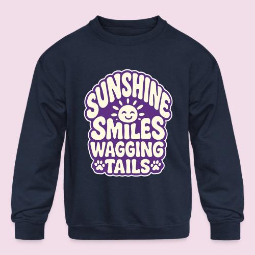 Sunshine Smiles Wagging Tails - Kids' Crewneck Sweatshirt
