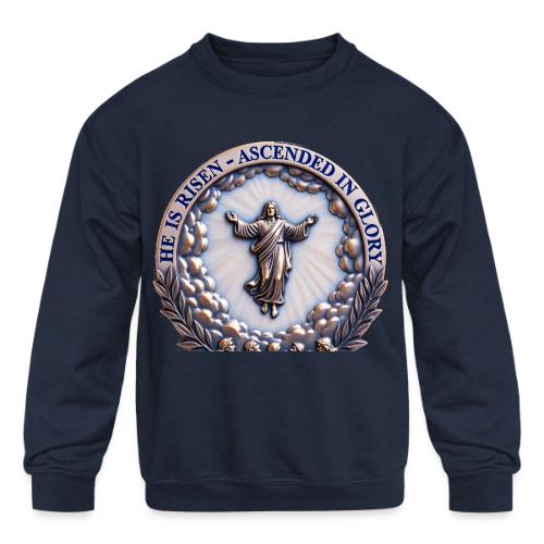 He Is Risen Ascended In Glory T Shirt, Gift - Kids' Crewneck Sweatshirt